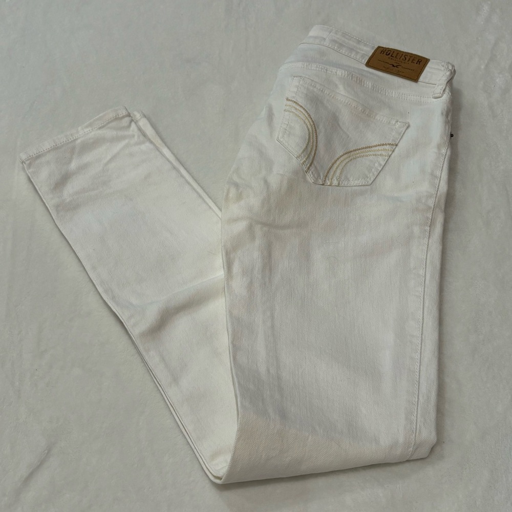 HOLLISTER Women's Y2K Denim Skinny Jeans - white, size 1S waist 25